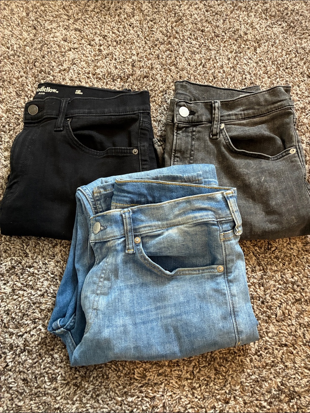 Men’s Jeans Lot- 3 Pairs All 34/32 Goodfellow, H & M Brand